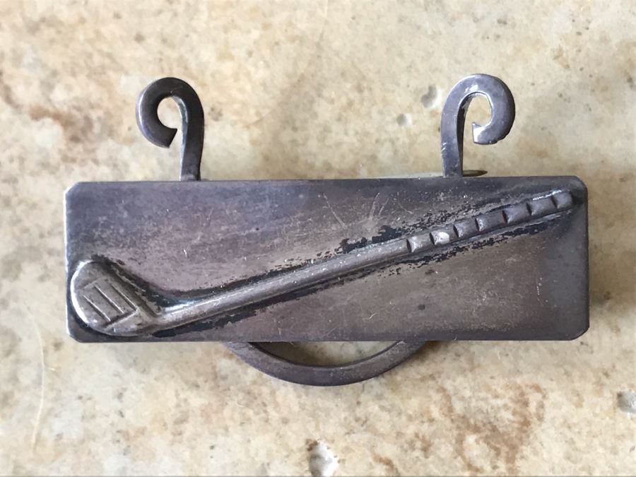 JUST ADDED - Vintage Sterling Silver Golfing Golf Club Pendant Handmade By Leonore Doskow 8.6g [Photo 3]