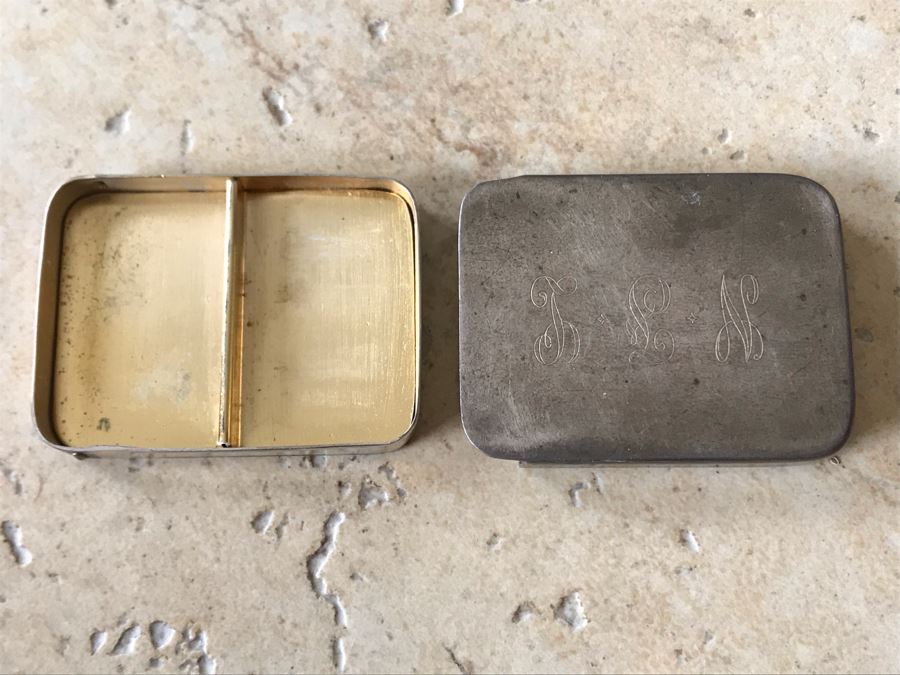 JUST ADDED - Vintage Sterling Silver Neiman-Marcus R B Co Box With 2 Compartments Sliding Top Monogramed 30.9g [Photo 5]