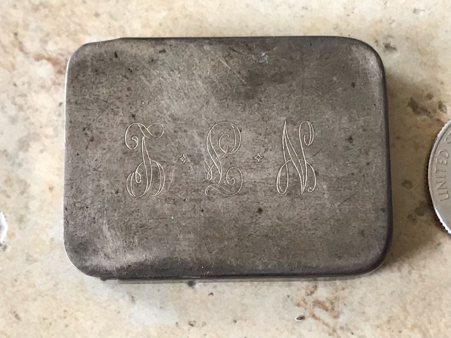 JUST ADDED - Vintage Sterling Silver Neiman-Marcus R B Co Box With 2 Compartments Sliding Top Monogramed 30.9g [Photo 2]