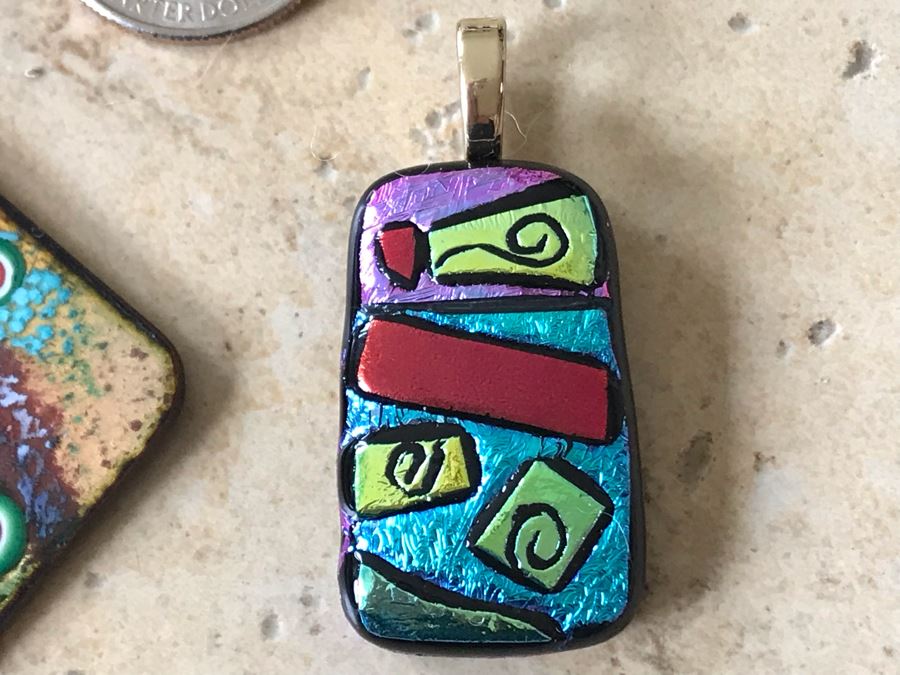 JUST ADDED - Pair Of Signed Art Pendants [Photo 5]