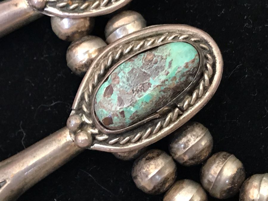 Vintage Native American Squash Blossom Necklace Navajo Made By Jackson Platero With Original Receipt Purchased In 1973 For $895 (Similar Necklace Is In Albuquerque Museum) 193.8g [Photo 7]