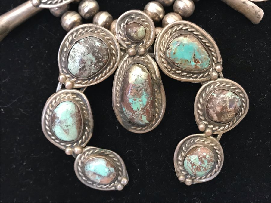 Vintage Native American Squash Blossom Necklace Navajo Made By Jackson Platero With Original Receipt Purchased In 1973 For $895 (Similar Necklace Is In Albuquerque Museum) 193.8g [Photo 4]