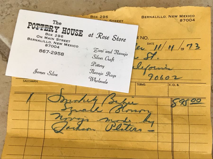 Vintage Native American Squash Blossom Necklace Navajo Made By Jackson Platero With Original Receipt Purchased In 1973 For $895 (Similar Necklace Is In Albuquerque Museum) 193.8g [Photo 12]