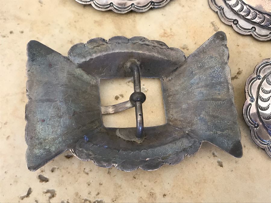 Vintage Native American Sterling Silver Turquoise Concho Belt (No Leather Belt) 275.1g [Photo 12]