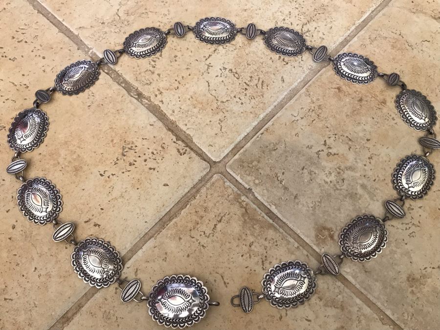 Sterling Silver Native American Belt 36'L 138.2g [Photo 2]