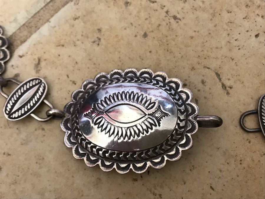 Sterling Silver Native American Belt 36'L 138.2g [Photo 3]