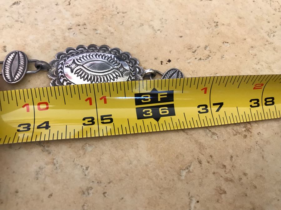Sterling Silver Native American Belt 36'L 138.2g [Photo 6]