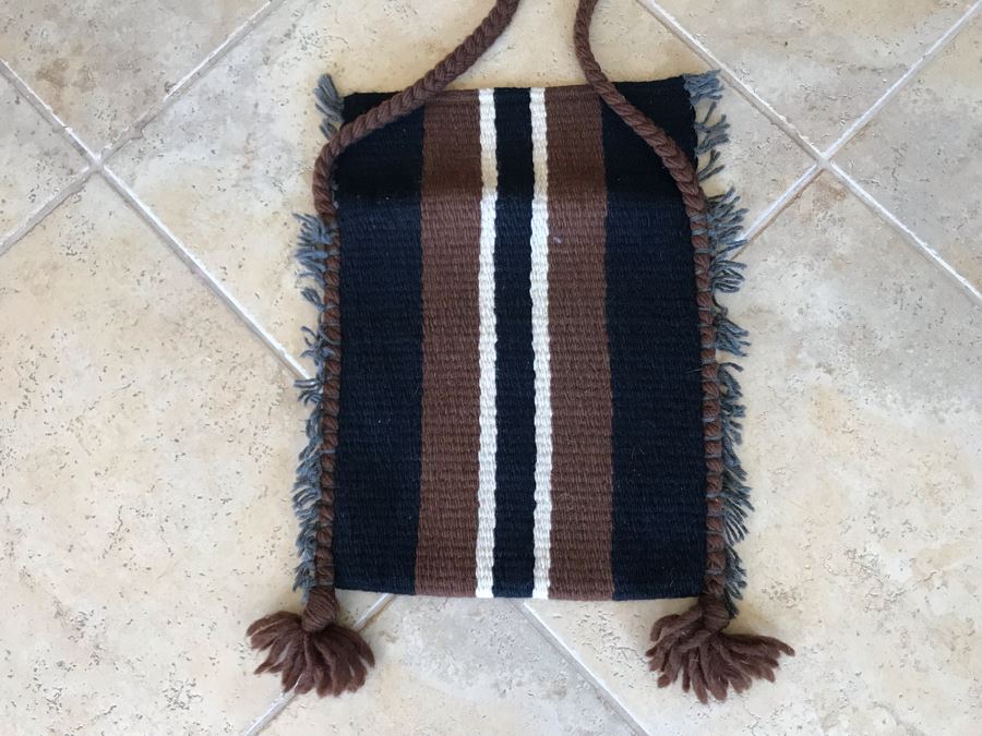 Vintage Handwoven Chimayo New Mexico Wool Handbag Purse 14 X 14 [Photo 5]