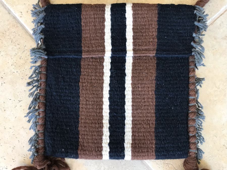 Vintage Handwoven Chimayo New Mexico Wool Handbag Purse 14 X 14 [Photo 3]