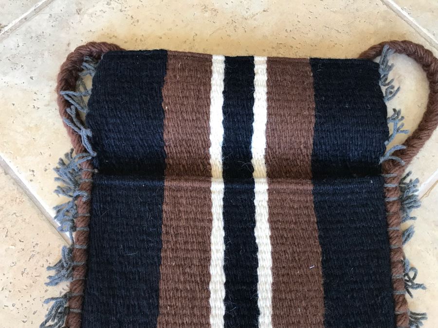 Vintage Handwoven Chimayo New Mexico Wool Handbag Purse 14 X 14 [Photo 4]