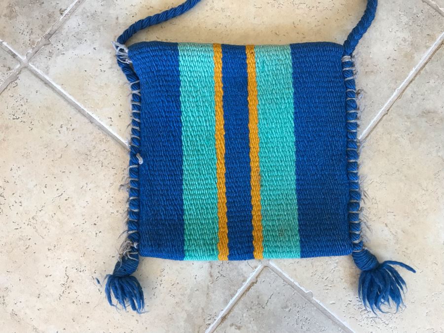 Vintage Handwoven Chimayo New Mexico Wool Handbag Purse 12 X 12 [Photo 4]