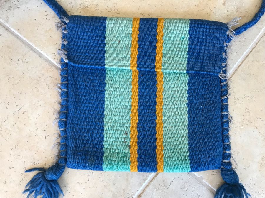 Vintage Handwoven Chimayo New Mexico Wool Handbag Purse 12 X 12 [Photo 2]