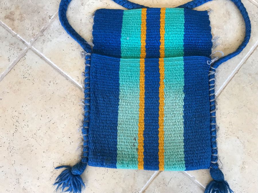Vintage Handwoven Chimayo New Mexico Wool Handbag Purse 12 X 12 [Photo 3]