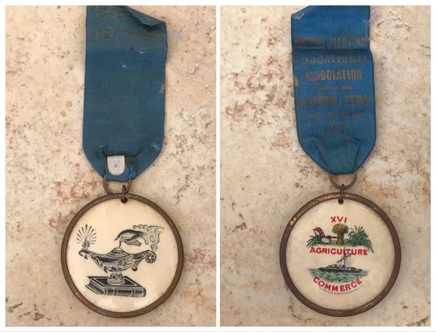 Antique 1899 Memphis, TN Annual Meeting Southern Educational Association Ribbon Medal