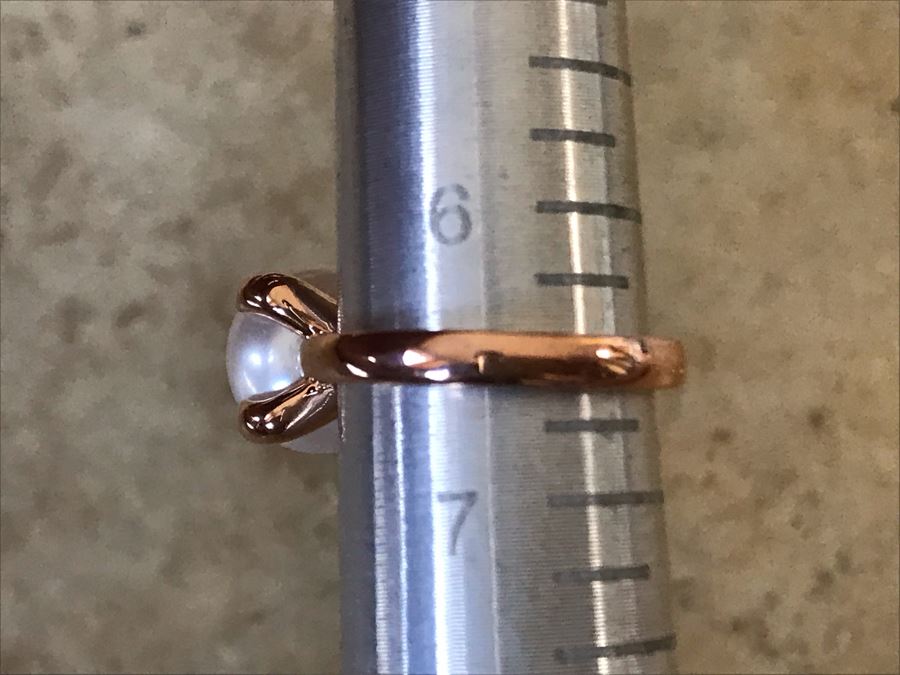 Bronze Milor Italy Pearl Ring Size 6.5 With Matching Pearl Earrings [Photo 6]