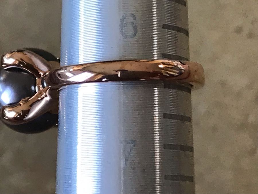 Bronze Milor Italy Pearl Ring Size 6.5 With Matching Pearl Earrings [Photo 8]