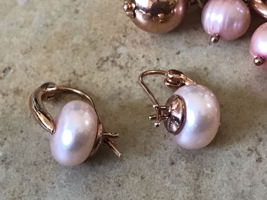 Bronze Milor Italy Pearl Bracelet And Pair Of Bronze Milor Italy Pearl Earrings [Photo 4]