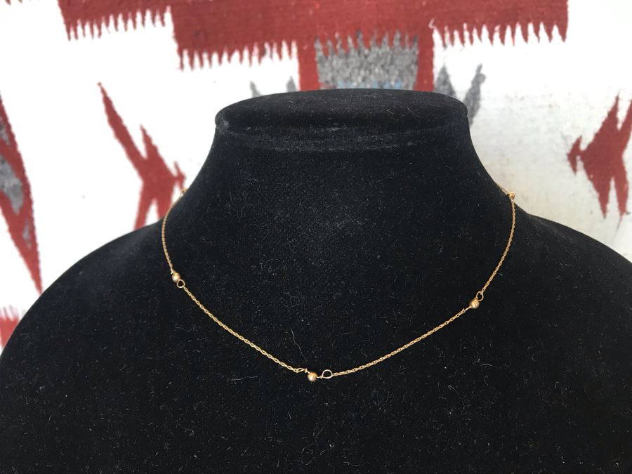 14K Gold 16' Chain Necklace 1.3g [Photo 1]