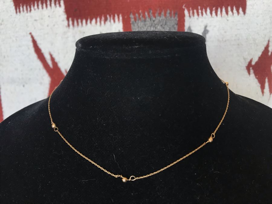 14K Gold 16' Chain Necklace 1.3g [Photo 3]