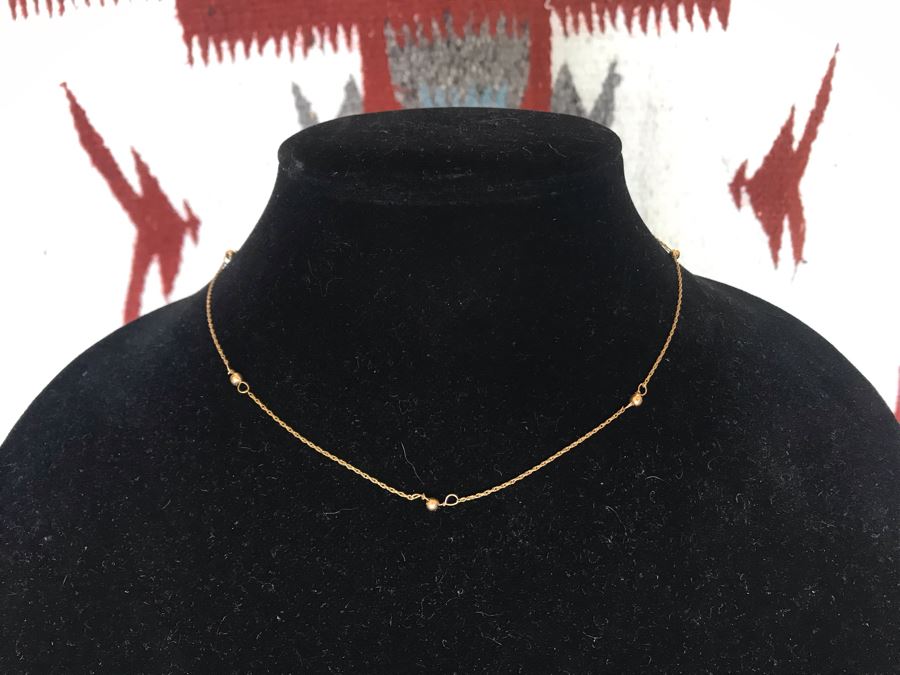 14K Gold 16' Chain Necklace 1.3g [Photo 2]