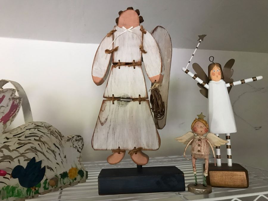 LAST MINUTE ADD - Decorative Angel Sculptures And Bunny Rabbit Basket [Photo 5]
