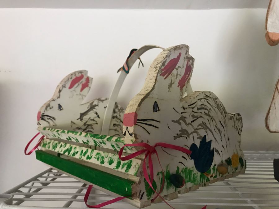 LAST MINUTE ADD - Decorative Angel Sculptures And Bunny Rabbit Basket [Photo 4]