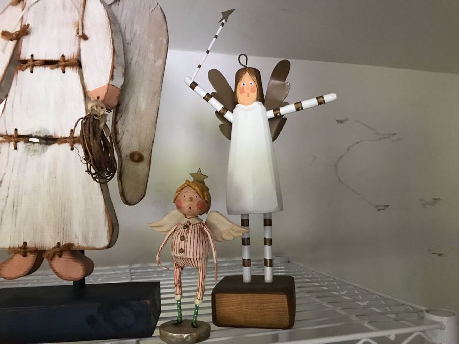 LAST MINUTE ADD - Decorative Angel Sculptures And Bunny Rabbit Basket [Photo 2]