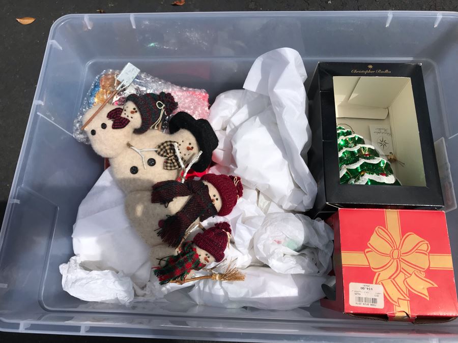 LAST MINUTE ADD - Bin Filled With Various Christmas Ornaments [Photo 1]