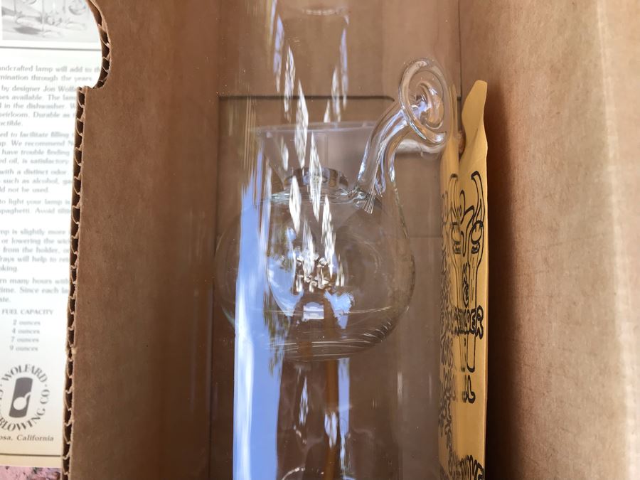 LAST MINUTE ADD - New Handblow Glass Wolfard Lamp [Photo 2]