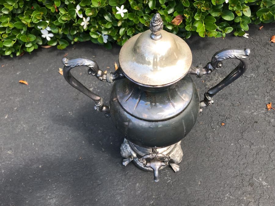LAST MINUTE ADD - Silverplate Coffee Urn (Found Heater Part Not Shown In Photos) [Photo 3]