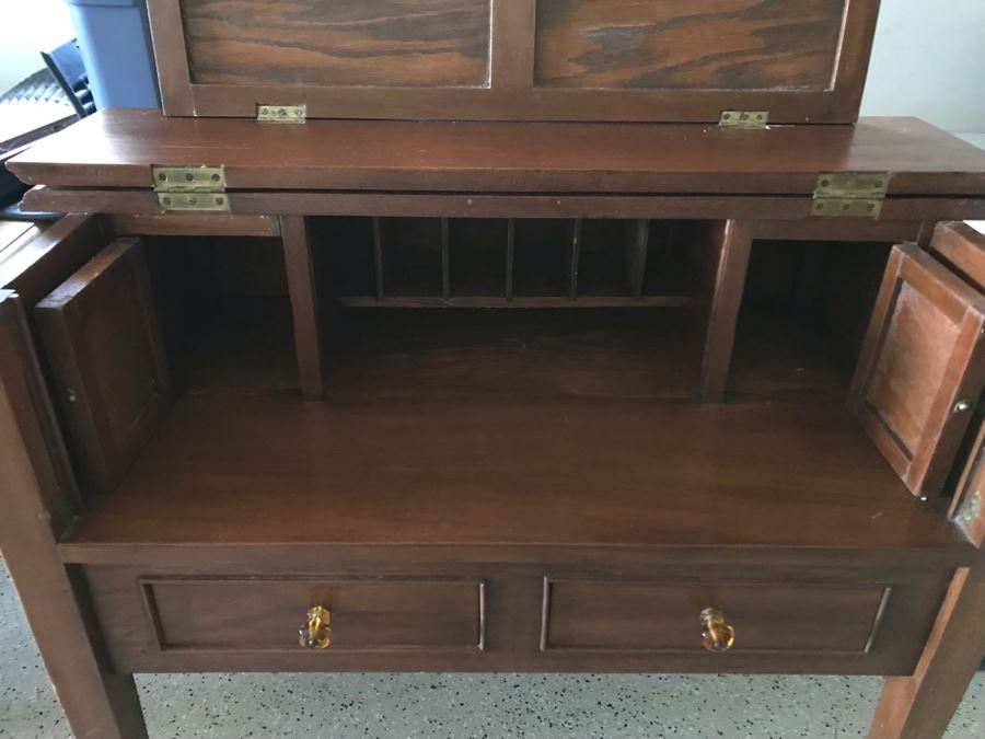 LAST MINUTE ADD - Vintage Wooden Desk 36W X 20D X 37.5H [Photo 5]