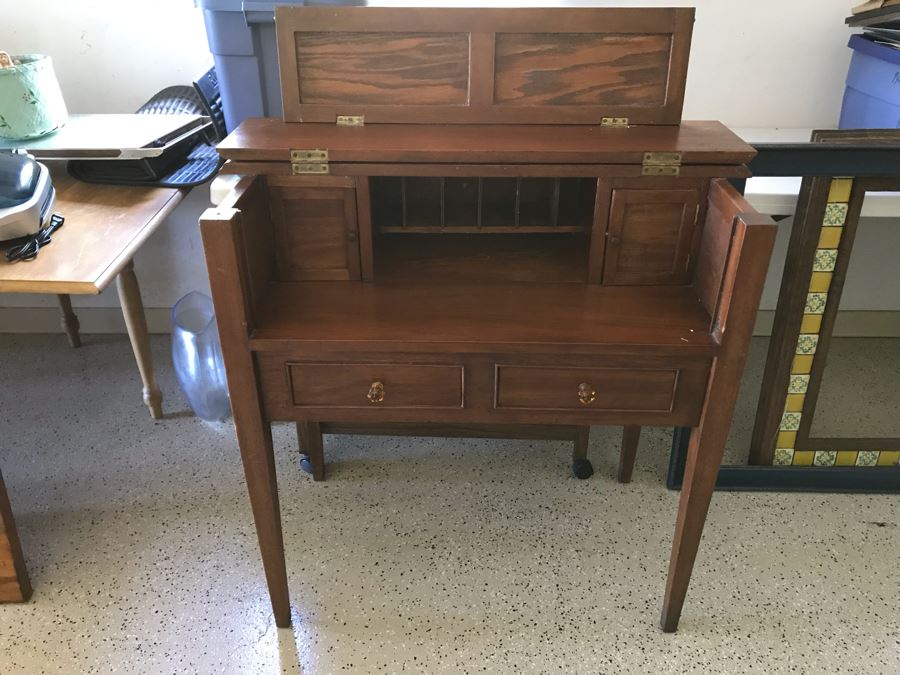 LAST MINUTE ADD - Vintage Wooden Desk 36W X 20D X 37.5H [Photo 2]