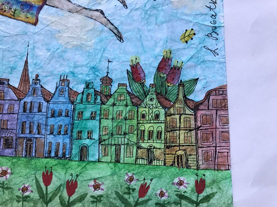 LAST MINUTE ADD - Signed Angelic Watercolor Painting By L. Bogatro 11.5 X 8 [Photo 4]