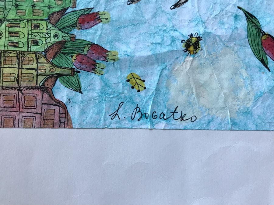 LAST MINUTE ADD - Signed Angelic Watercolor Painting By L. Bogatro 11.5 X 8 [Photo 5]