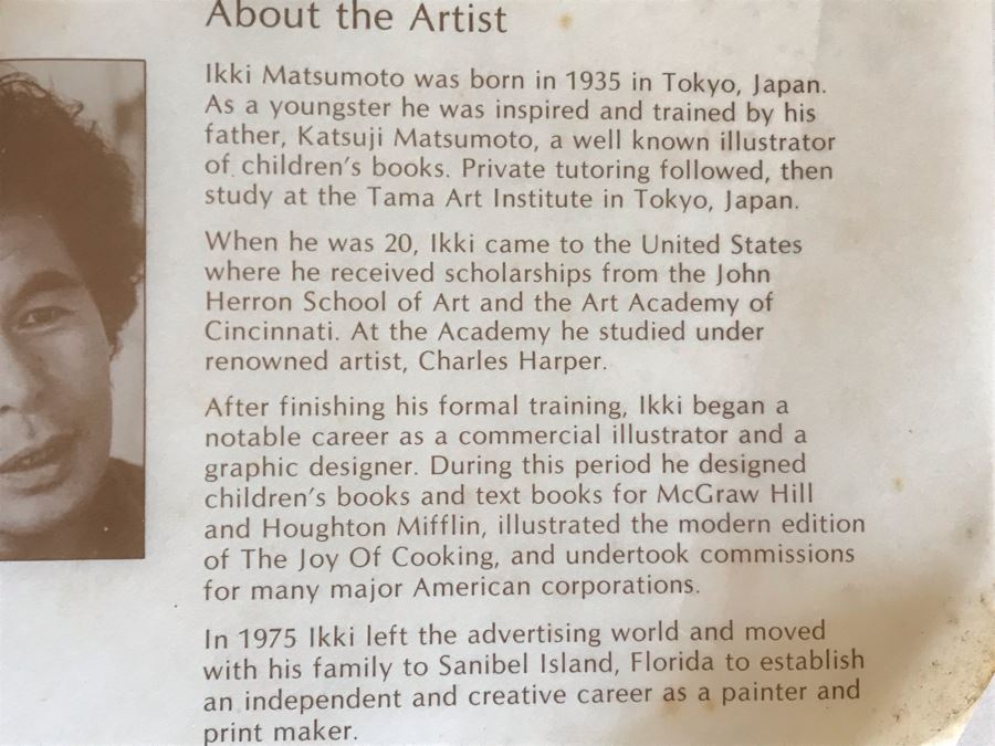 LAST MINUTE ADD - Signed Limited Edition Print Titled 'Mexican Woman III' By Ikki Matsumoto 21 X 17 [Photo 8]