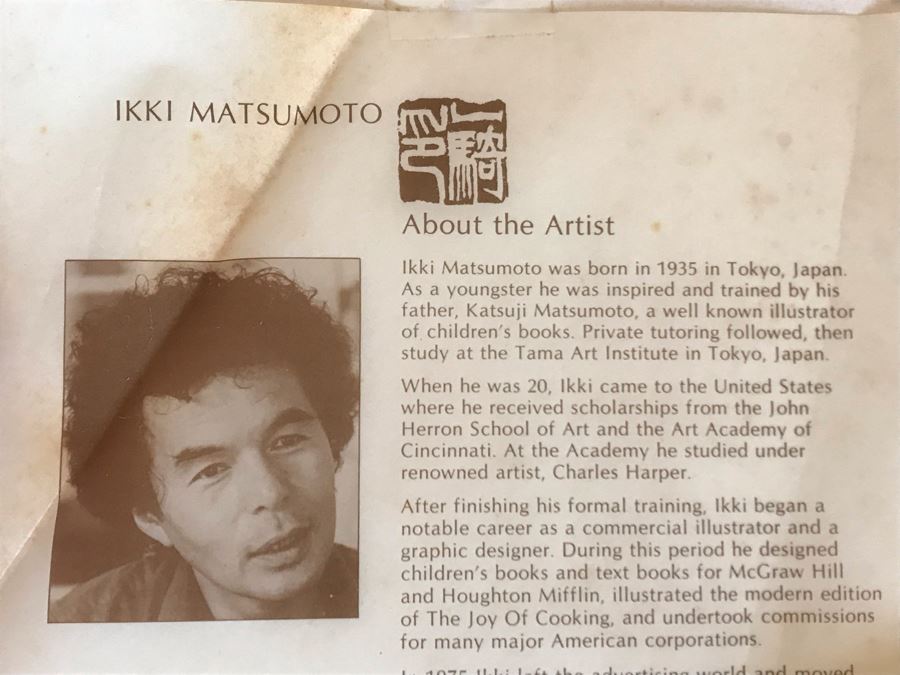 LAST MINUTE ADD - Signed Limited Edition Print Titled 'Mexican Woman III' By Ikki Matsumoto 21 X 17 [Photo 7]