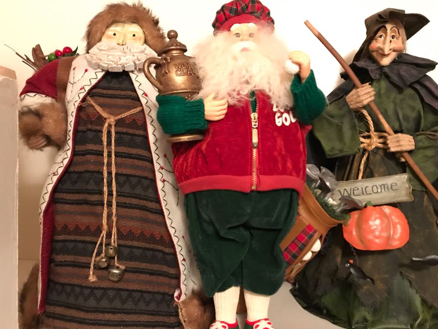 LAST MINUTE ADD - Collection Of Santa Claus And Witch Decorative Holiday Figurines [Photo 4]