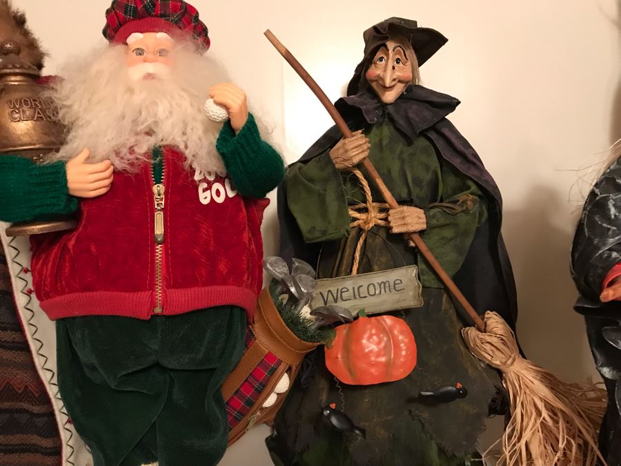 LAST MINUTE ADD - Collection Of Santa Claus And Witch Decorative Holiday Figurines [Photo 3]
