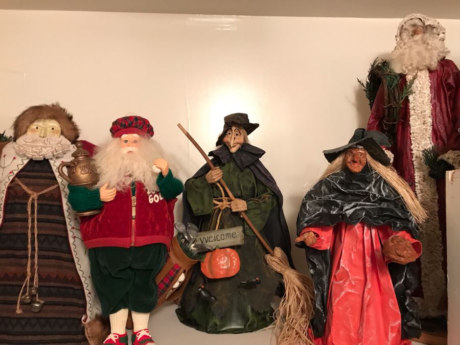 LAST MINUTE ADD - Collection Of Santa Claus And Witch Decorative Holiday Figurines [Photo 2]