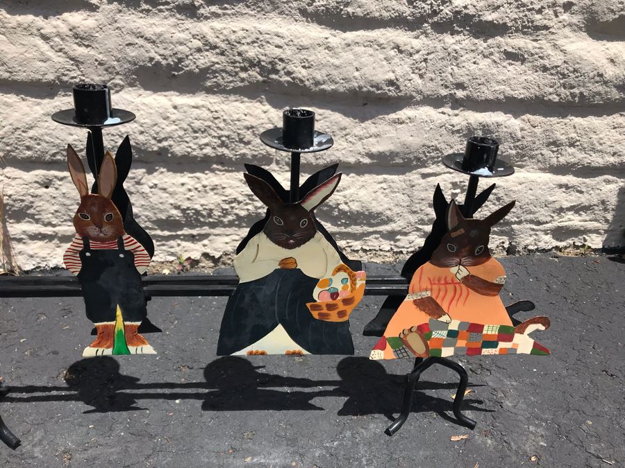 LAST MINUTE ADD - Rabbit Motif Metal Candelabra [Photo 6]