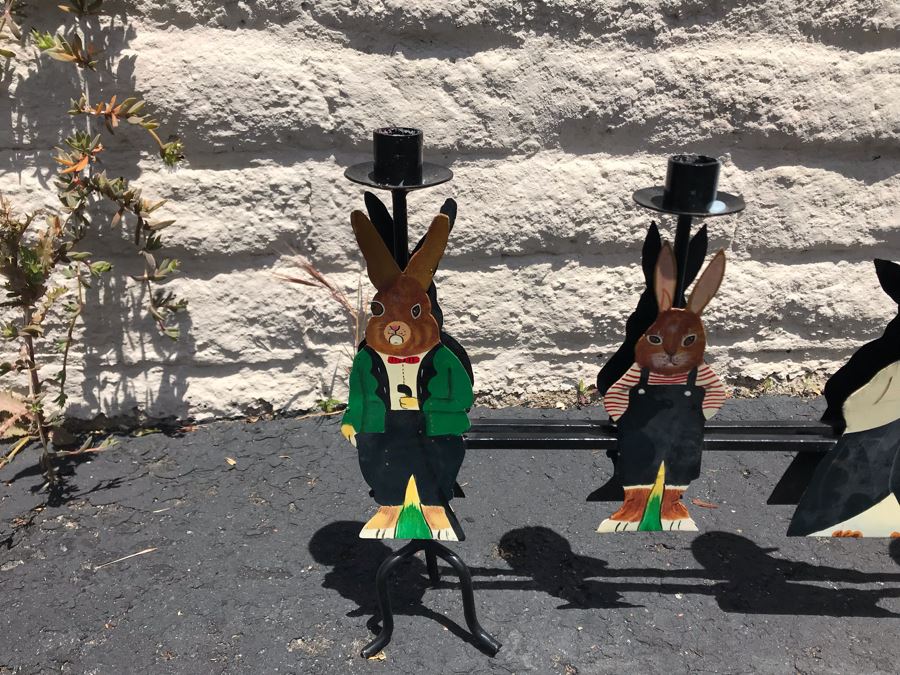 LAST MINUTE ADD - Rabbit Motif Metal Candelabra [Photo 5]