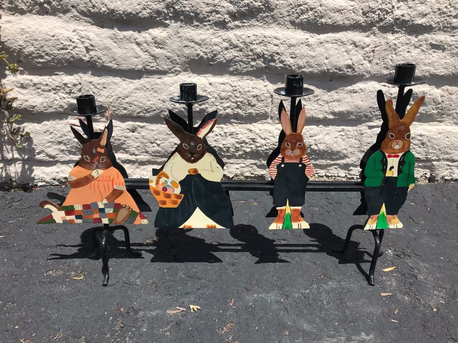 LAST MINUTE ADD - Rabbit Motif Metal Candelabra [Photo 3]