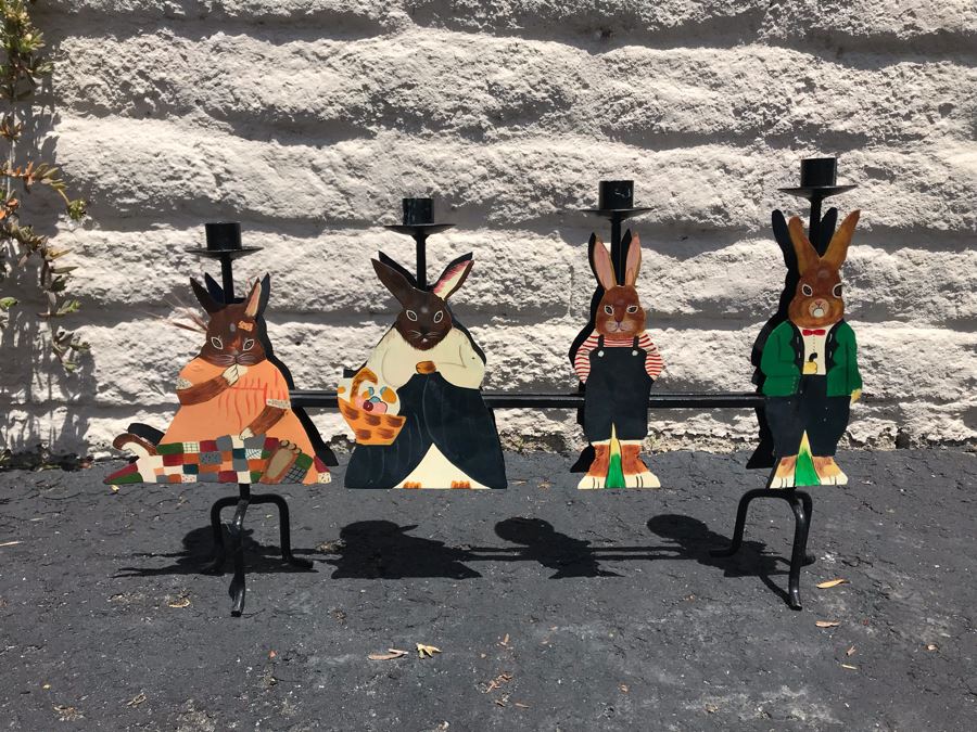 LAST MINUTE ADD - Rabbit Motif Metal Candelabra [Photo 2]