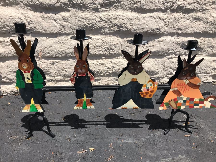 LAST MINUTE ADD - Rabbit Motif Metal Candelabra [Photo 4]
