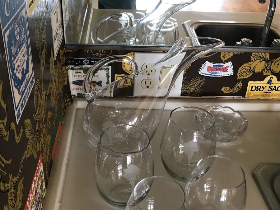 LAST MINUTE ADD - Crystal Barware Glasses, Liquour Decanter, SoadStream - All Items On Shelves And Bar Counter [Photo 9]