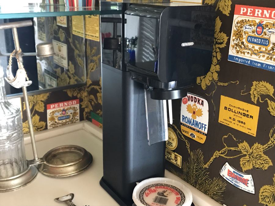 LAST MINUTE ADD - Crystal Barware Glasses, Liquour Decanter, SoadStream - All Items On Shelves And Bar Counter [Photo 16]