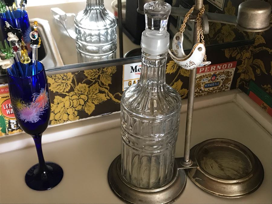 LAST MINUTE ADD - Crystal Barware Glasses, Liquour Decanter, SoadStream - All Items On Shelves And Bar Counter [Photo 14]