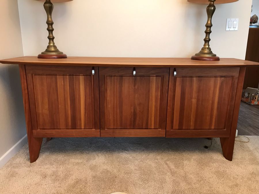 Danish Modern Ansager Solid Wood Credenza Buffet Sideboard 79W X 23D X 33H [Photo 1]