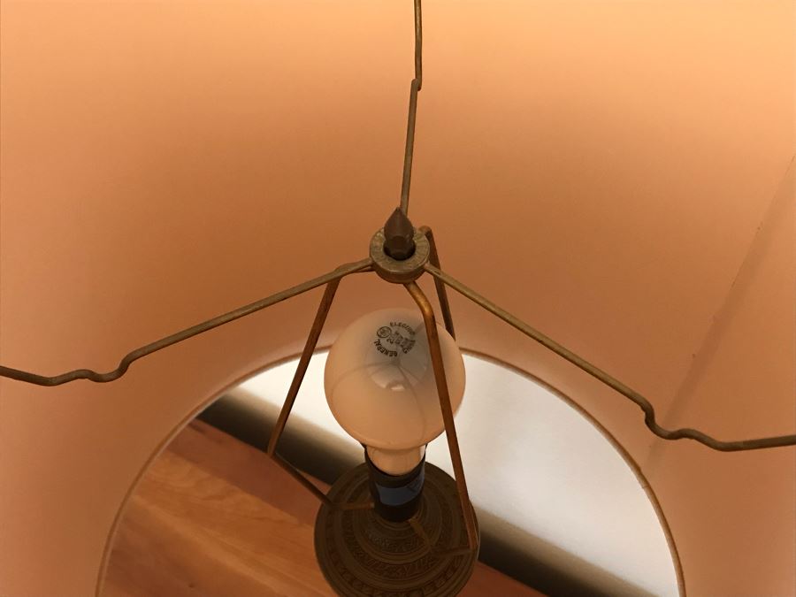 Pair Of Mid-Century Moroccan Style Chased Brass Table Lamps [Photo 12]