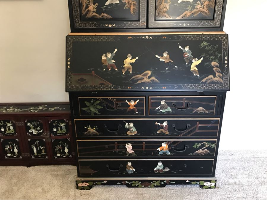 Asian Secretary Desk (Missing Several Drawer Pulls) [Photo 7]